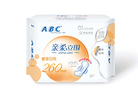 ABC親柔立圍量多日用輕透薄棉柔表層衛(wèi)生巾8片（含KMS健康配方）
