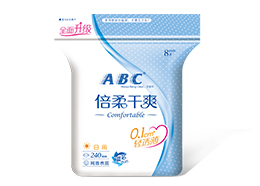 ABC日用輕透薄倍柔乾爽網(wǎng)面衛(wèi)生巾8片-A17