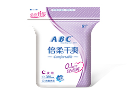 ABC夜用輕透薄倍柔乾爽網(wǎng)面衛(wèi)生巾8片-A18