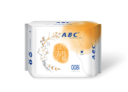 ABC日用0.08特薄漢方純棉衛(wèi)生巾8片