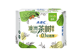ABC日用輕透薄棉柔表層衛(wèi)生巾8片（含澳洲茶樹精華配方）