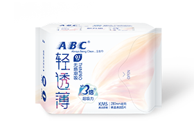 ABC夜用輕透薄棉柔表層衛(wèi)生巾8片（含KMS健康配方）