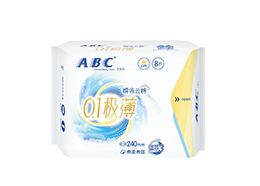 ABC日用極薄棉柔表層衛(wèi)生巾(瞬吸雲棉)240mm 8片